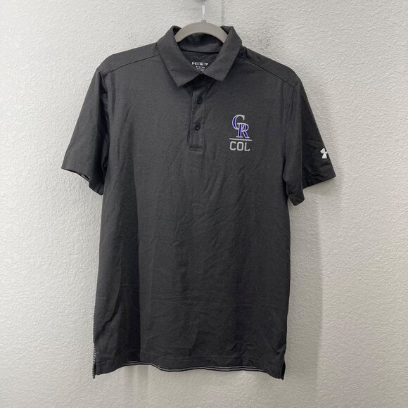 Under Armour Heat Gear Loose Fit Colorado Rockies MLB Polo Shirt Mens size Small - Picture 1 of 5